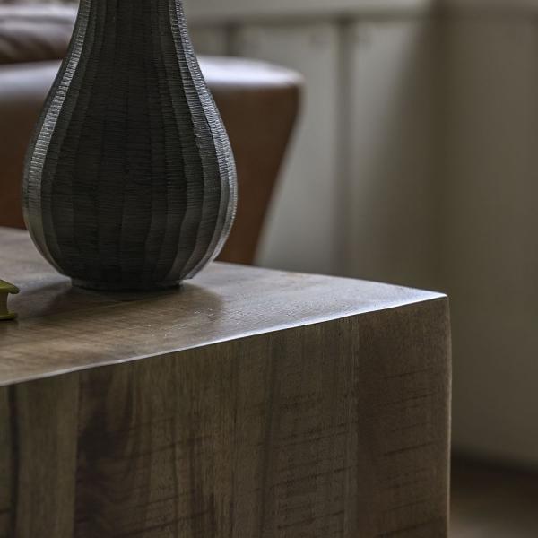 Product photograph of Inglis Mango Wood Square Side Table - Comes In Natural And White Washed Options from Choice Furniture Superstore.