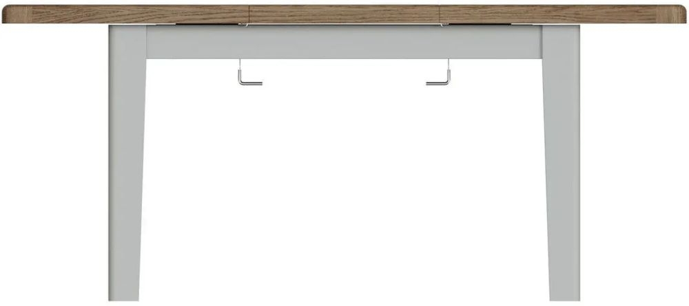 Product photograph of Ringwood Grey Painted 4-6 Seater Extending Dining Table - Oak Top from Choice Furniture Superstore.