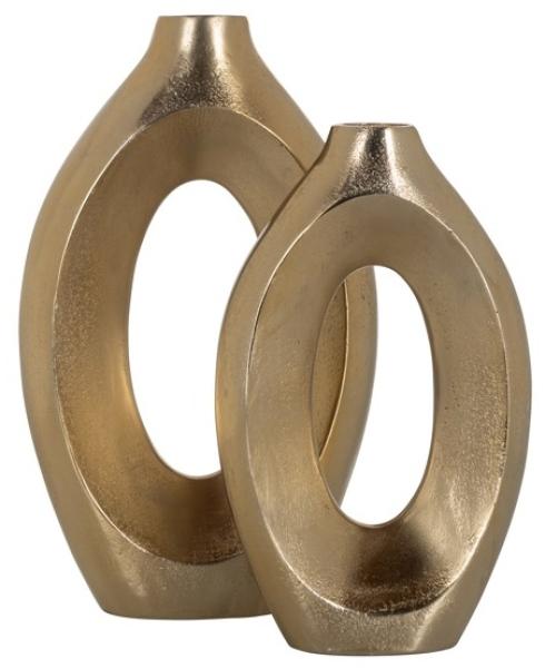 Product photograph of Alma Brushed Gold Small Vase from Choice Furniture Superstore.