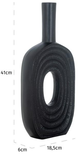 Product photograph of Emar Black Large Vase from Choice Furniture Superstore.