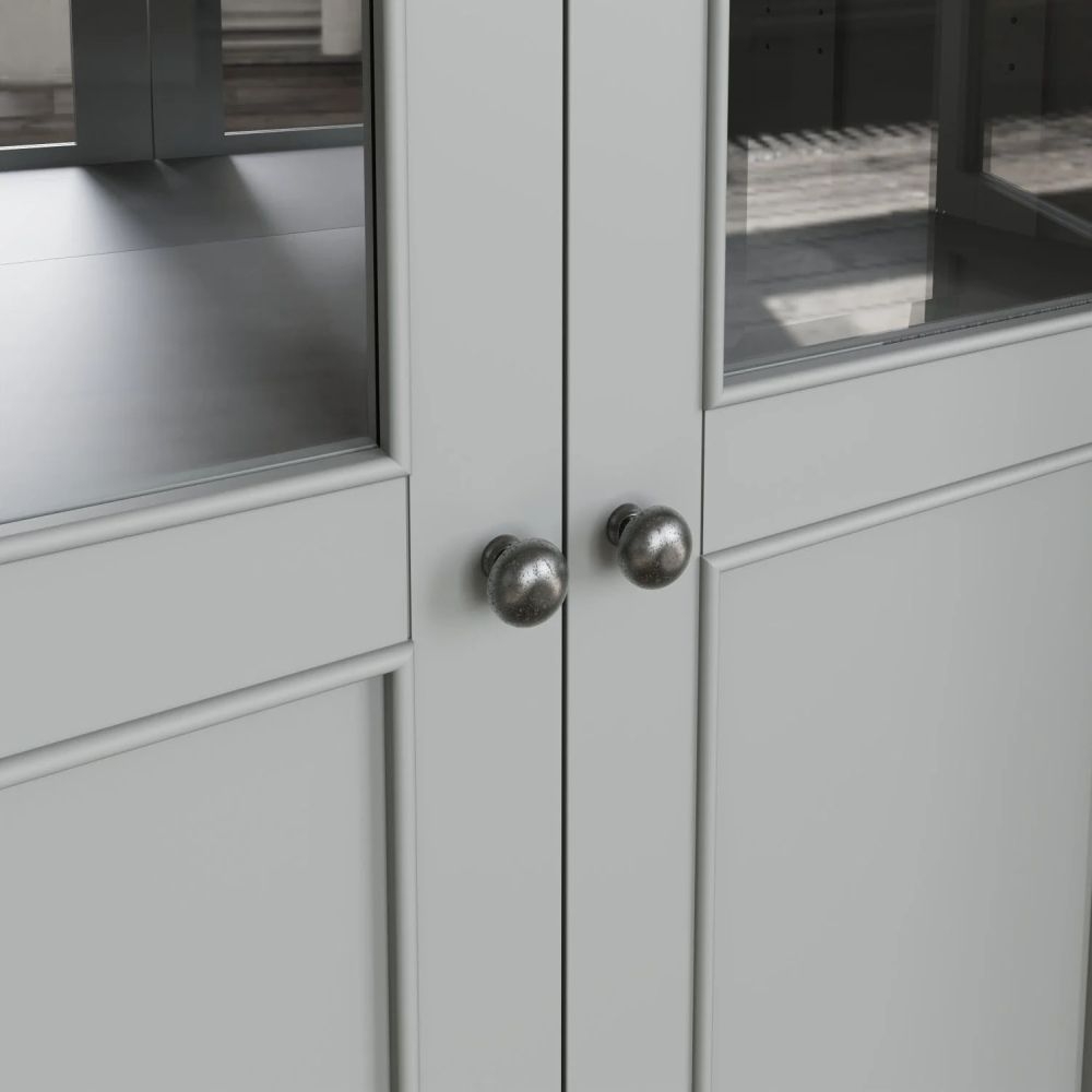 Product photograph of Ringwood Grey Painted Drinks Cabinet - Oak Top from Choice Furniture Superstore.