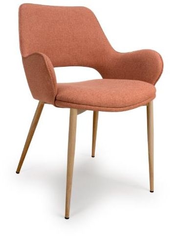 Product photograph of Sydney Brick Easy Clean Fabric Dining Chair Sold In Pairs from Choice Furniture Superstore.