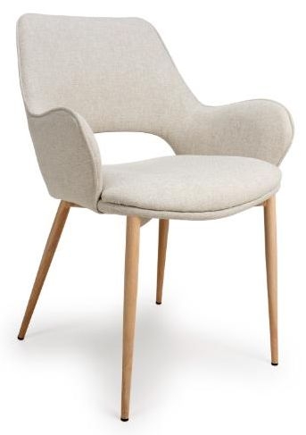 Product photograph of Sydney Natural Easy Clean Fabric Dining Chair Sold In Pairs from Choice Furniture Superstore.