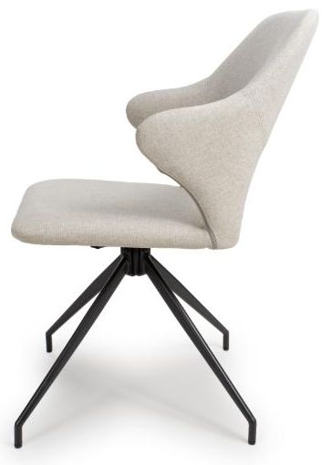 Product photograph of Velda Natural Easy Clean Fabric Swivel Chair Sold In Pairs from Choice Furniture Superstore.