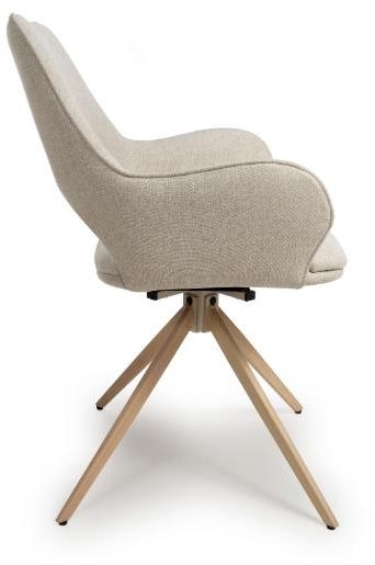 Product photograph of Perth Natural Easy Clean Fabric Swivel Chair Sold In Pairs from Choice Furniture Superstore.