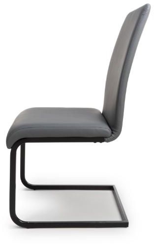 Product photograph of 2 X Loft Grey Faux Leather Cantilever Dining Chair from Choice Furniture Superstore.