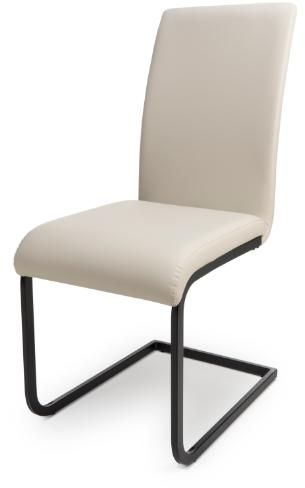 Product photograph of Set Of 2 Loft Taupe Faux Leather Cantilever Dining Chair from Choice Furniture Superstore.