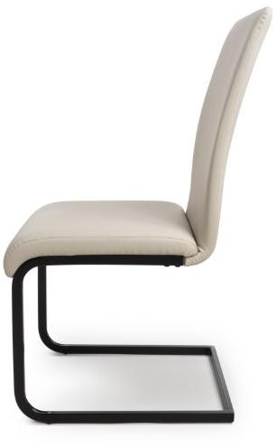 Product photograph of Set Of 2 Loft Taupe Faux Leather Cantilever Dining Chair from Choice Furniture Superstore.