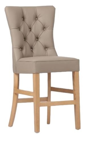 Product photograph of Set Of 2 Eaton Taupe Faux Leather Counter Chair from Choice Furniture Superstore.