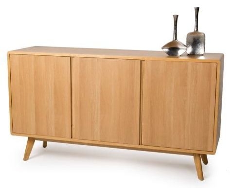 Product photograph of Hoxton Oak 3 Door Sideboard from Choice Furniture Superstore.