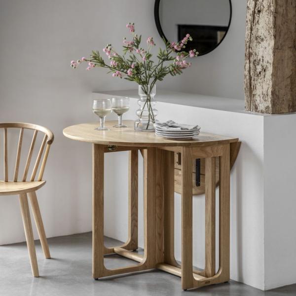 Product photograph of Craft 100cm Folding Dining Table - Comes In Natural And Smoked Options from Choice Furniture Superstore.