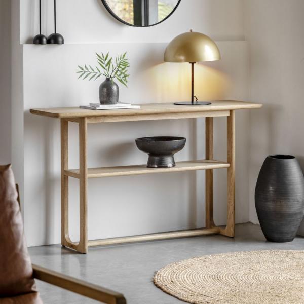 Product photograph of Craft Console Table - Comes In Natural And Smoked Options from Choice Furniture Superstore.