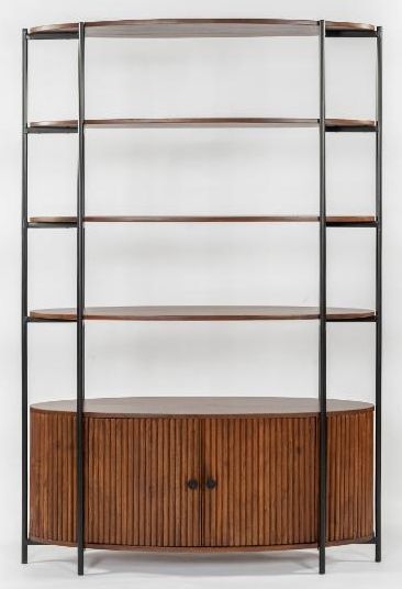Product photograph of Panama Acacia Wood 2 Door Bookcase from Choice Furniture Superstore.