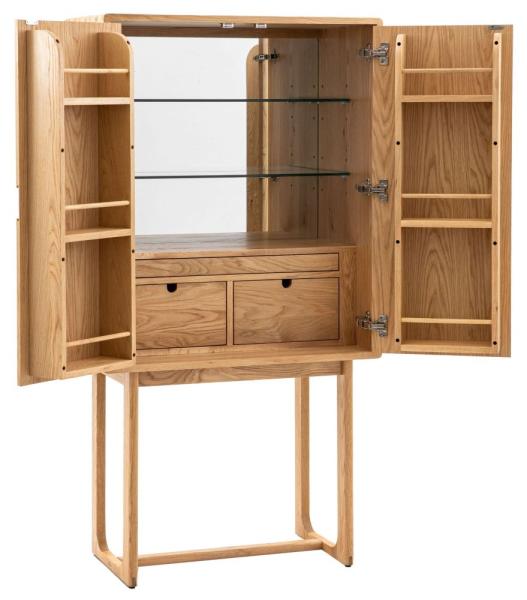 Product photograph of Craft 2 Door 2 Drawer Cocktail Cabinet - Comes In Natural And Smoked Options from Choice Furniture Superstore.