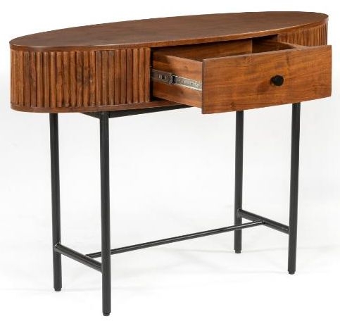 Product photograph of Panama Acacia Wood 1 Drawer Console from Choice Furniture Superstore.
