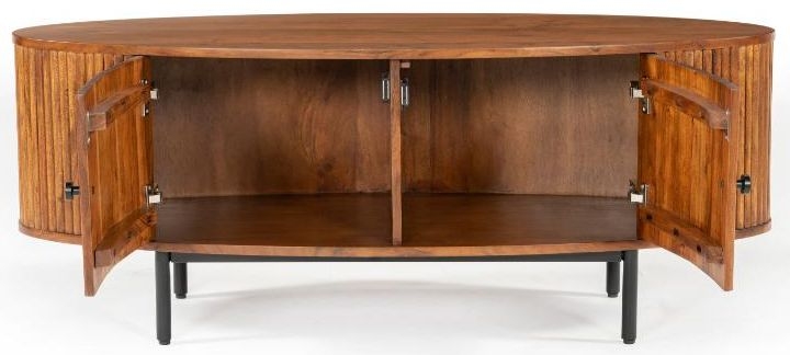 Product photograph of Panama Acacia Wood 130cm Tv Unit from Choice Furniture Superstore.