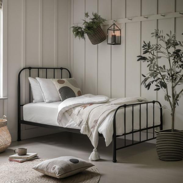 Product photograph of Loughton 3ft Single Metal Bed - Comes In Black And Ivory Options from Choice Furniture Superstore.