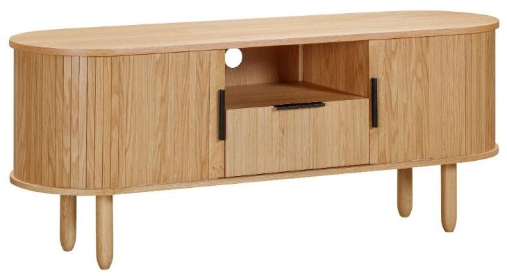 Product photograph of Vermont Natural Oak 2 Door 1 Drawer Media Unit from Choice Furniture Superstore.