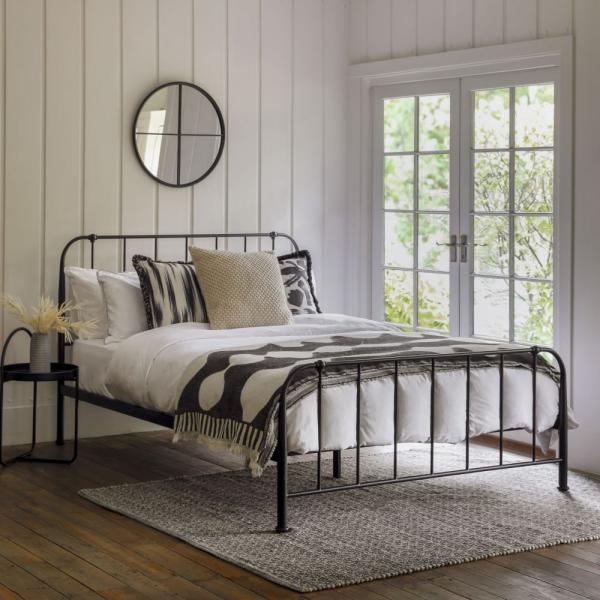 Product photograph of Loughton 5ft King Size Metal Bed - Comes In Black And Ivory Options from Choice Furniture Superstore.