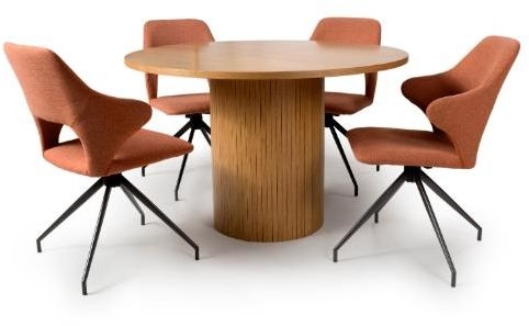 Product photograph of Vermont Natural Oak 4 Seater Round Dining Table from Choice Furniture Superstore.