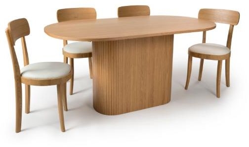 Product photograph of Vermont Natural Oak 6 Seater Oval Dining Table from Choice Furniture Superstore.