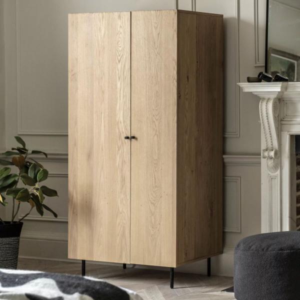 Product photograph of Ashdown Oak 2 Door Wardrobe from Choice Furniture Superstore.