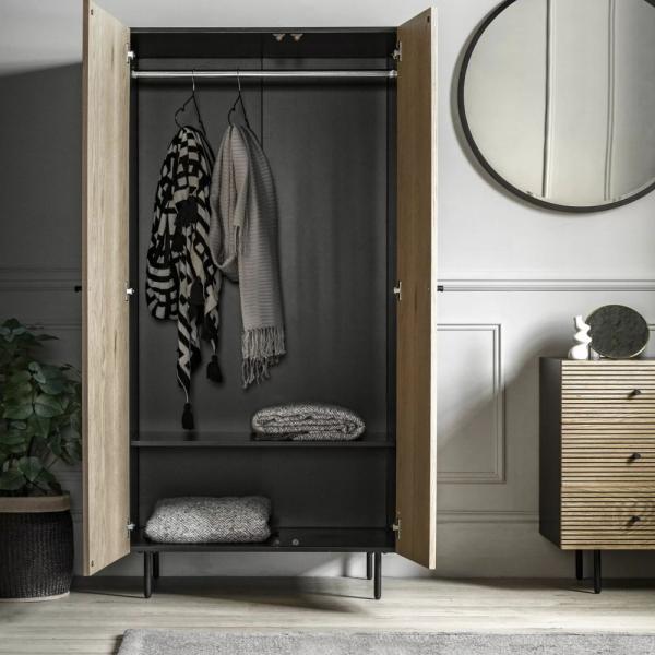 Product photograph of Hyland Natural 2 Door Wardrobe from Choice Furniture Superstore.