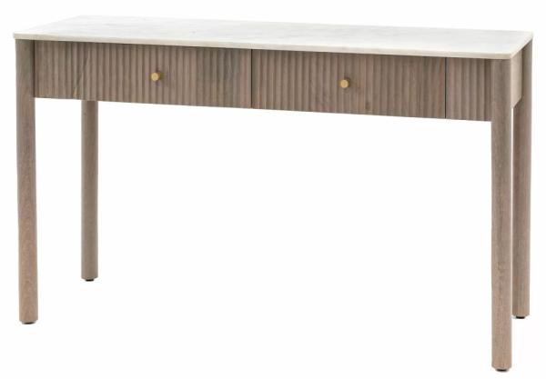 Product photograph of Marmo White Marble Top 130cm Console Table - 2 Drawers from Choice Furniture Superstore.