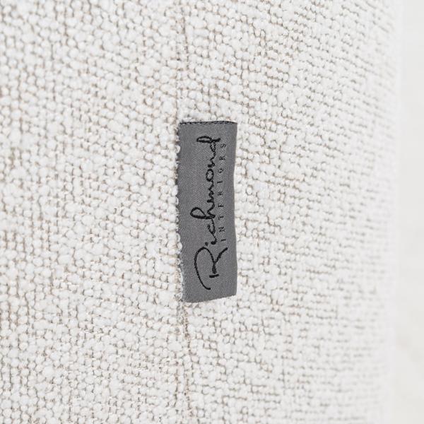 Product photograph of Emmy White Boucle Fabric And Gold Pouffe from Choice Furniture Superstore.