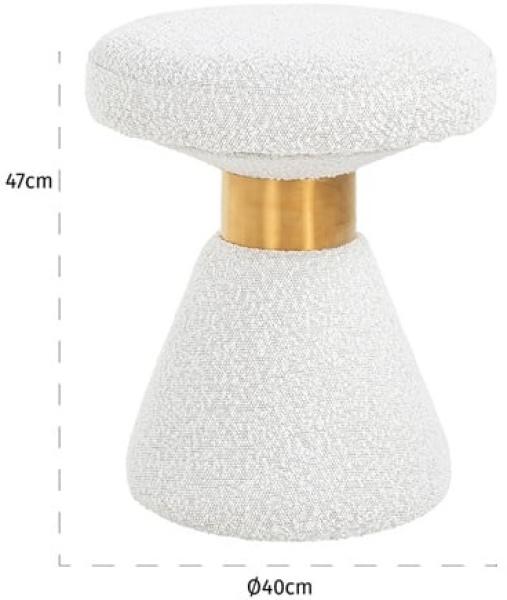 Product photograph of Tribe White Boucle Fabric Pouffe from Choice Furniture Superstore.