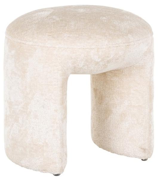 Product photograph of Fargo White Chenille Fabric Pouffe from Choice Furniture Superstore.