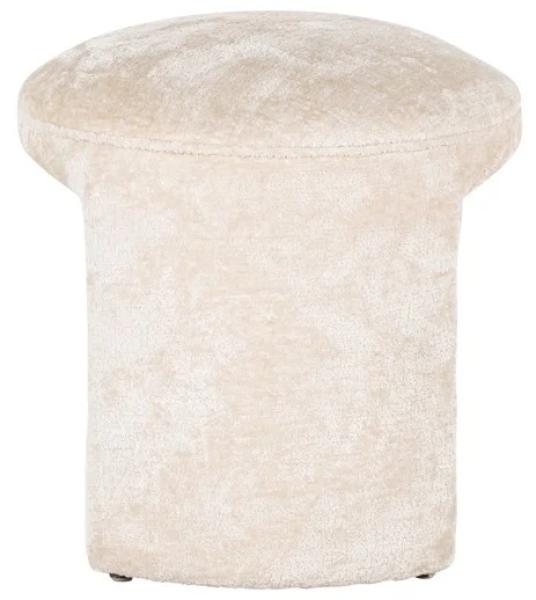 Product photograph of Fargo White Chenille Fabric Pouffe from Choice Furniture Superstore.