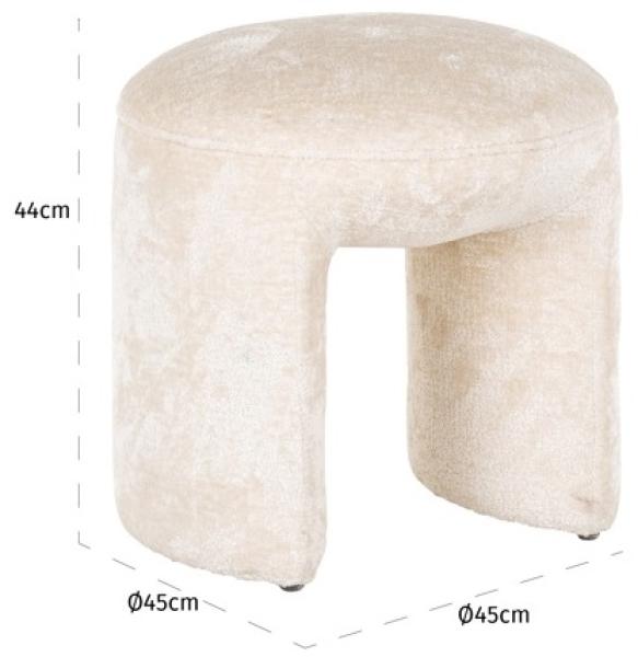 Product photograph of Fargo White Chenille Fabric Pouffe from Choice Furniture Superstore.