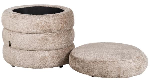 Product photograph of Adele Natural Fabric Pouffe from Choice Furniture Superstore.