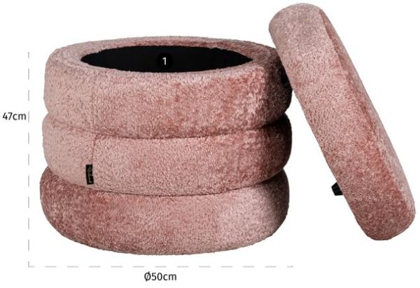 Product photograph of Adele Salmon Fabric Pouffe from Choice Furniture Superstore.