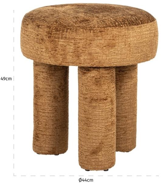 Product photograph of Pommery Brown Fabric Pouffe from Choice Furniture Superstore.