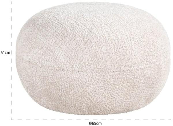 Product photograph of Jace Cream Fabric Pouffe from Choice Furniture Superstore.
