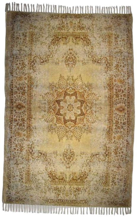 Product photograph of Beige Cotton Chenille Printed Rug - 120 X 180cm from Choice Furniture Superstore.