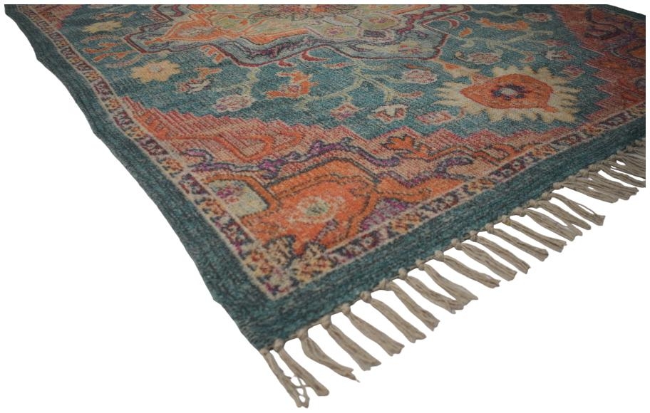 Product photograph of Blue Cotton Printed Rug - 120 X 180cm from Choice Furniture Superstore.