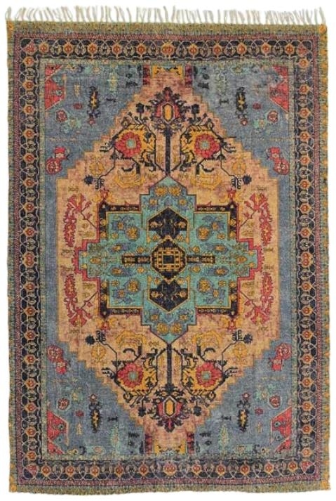 Product photograph of Rose Cotton Chenille Printed Rug - 120 X 180cm from Choice Furniture Superstore.