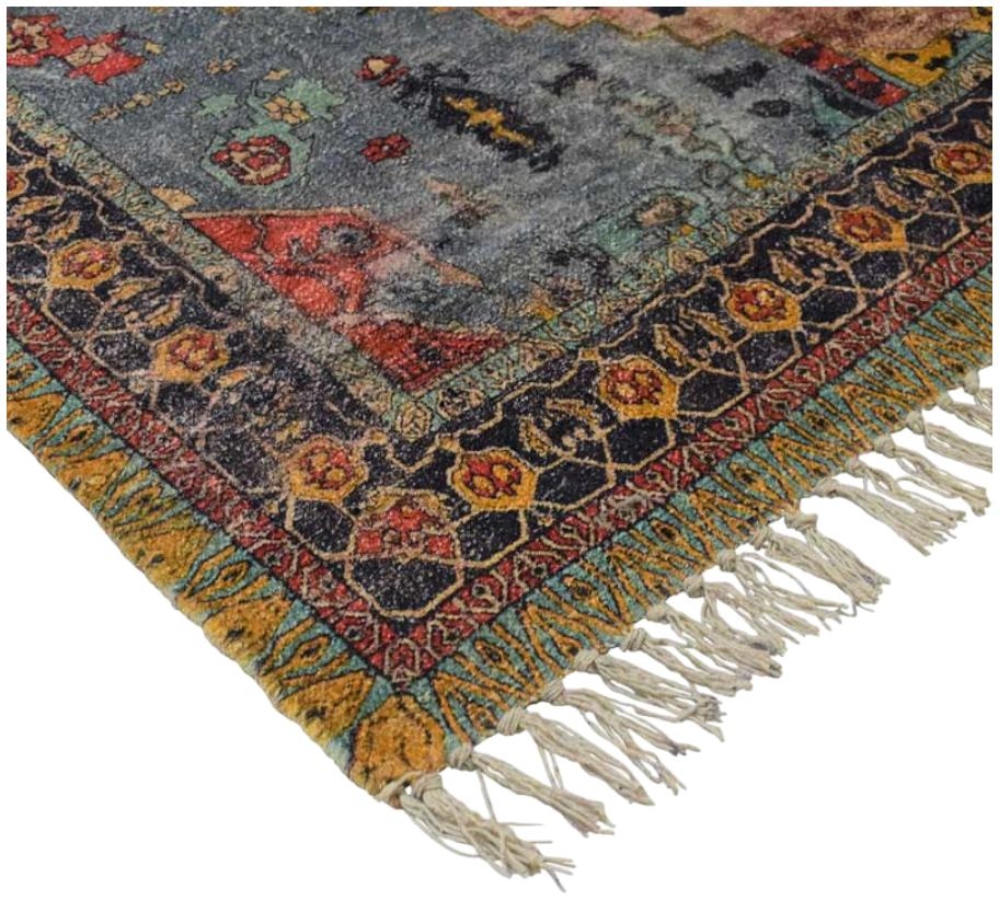 Product photograph of Rose Cotton Chenille Printed Rug - 120 X 180cm from Choice Furniture Superstore.