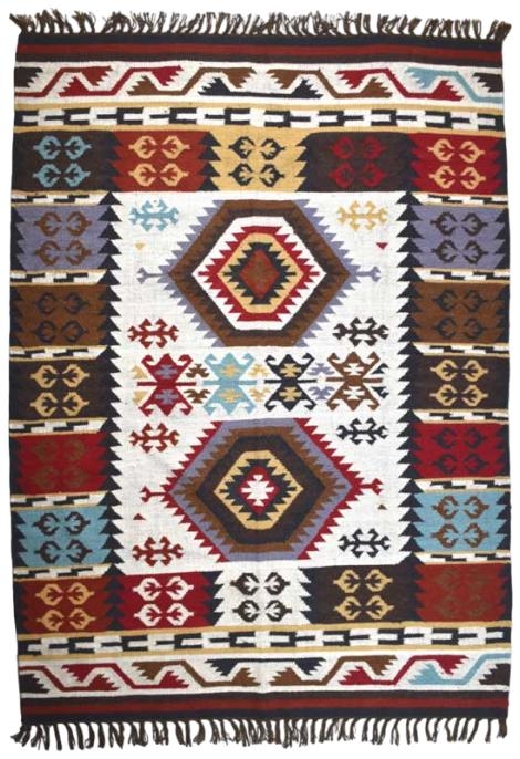 Product photograph of Kilim Wool Rug - 140 X 200cm from Choice Furniture Superstore.