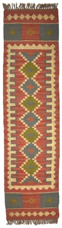 Product photograph of Multi Coloured Kilim Wool And Jute Rug - 60 X 245cm from Choice Furniture Superstore.