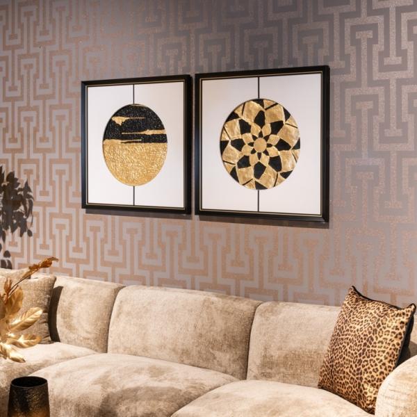 Product photograph of Sun Black And Gold Wall Art from Choice Furniture Superstore.