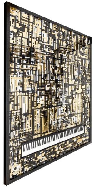 Product photograph of Wibi Black And Gold Piano Wall Art from Choice Furniture Superstore.