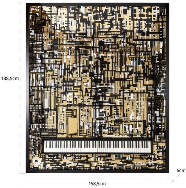 Product photograph of Wibi Black And Gold Piano Wall Art from Choice Furniture Superstore.