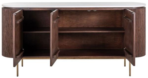 Product photograph of Barkley Whte Marble Top Extra Large 3 Door Sideboard from Choice Furniture Superstore.