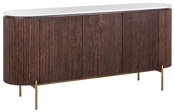 Product photograph of Barkley Whte Marble Top Extra Large 3 Door Sideboard from Choice Furniture Superstore.