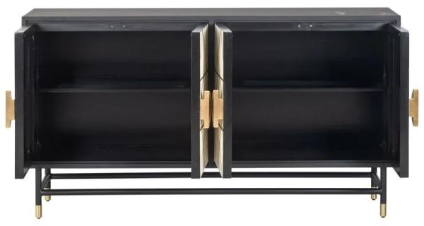 Product photograph of Novas Black And White 4 Door Sideboard from Choice Furniture Superstore.