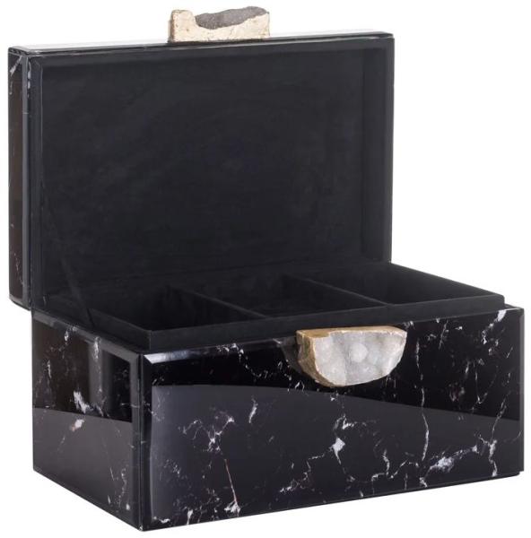 Product photograph of Maeve Black Marble Jewellery Box from Choice Furniture Superstore.